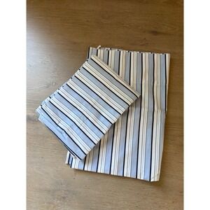 WestPoint Stevens Blue White Striped Standard Pillowcase Set 2pc Cotton Blend